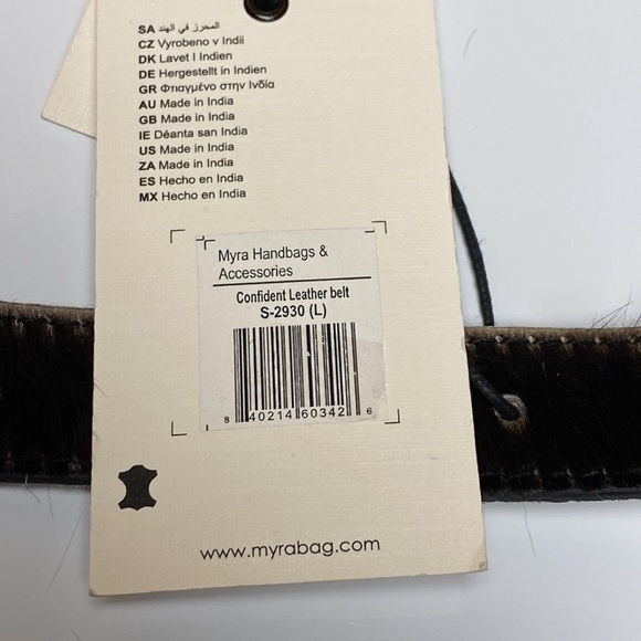 NWT Myra Bag Leather and Hair on Hide Belt. Black and White. - Picture 8 of 8
